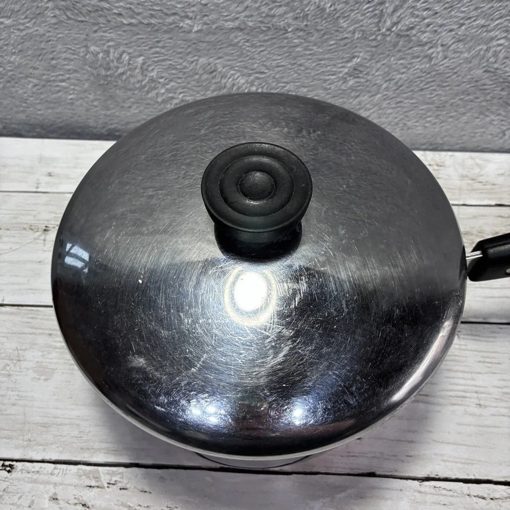 Vintage Revere Ware Stainless Steel Copper Clad Saucepan Pot with Lid